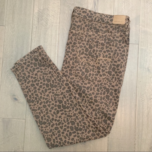 ❤️American Eagle Hi-Rise Jeggings Jeans Leopard - Picture 1 of 7